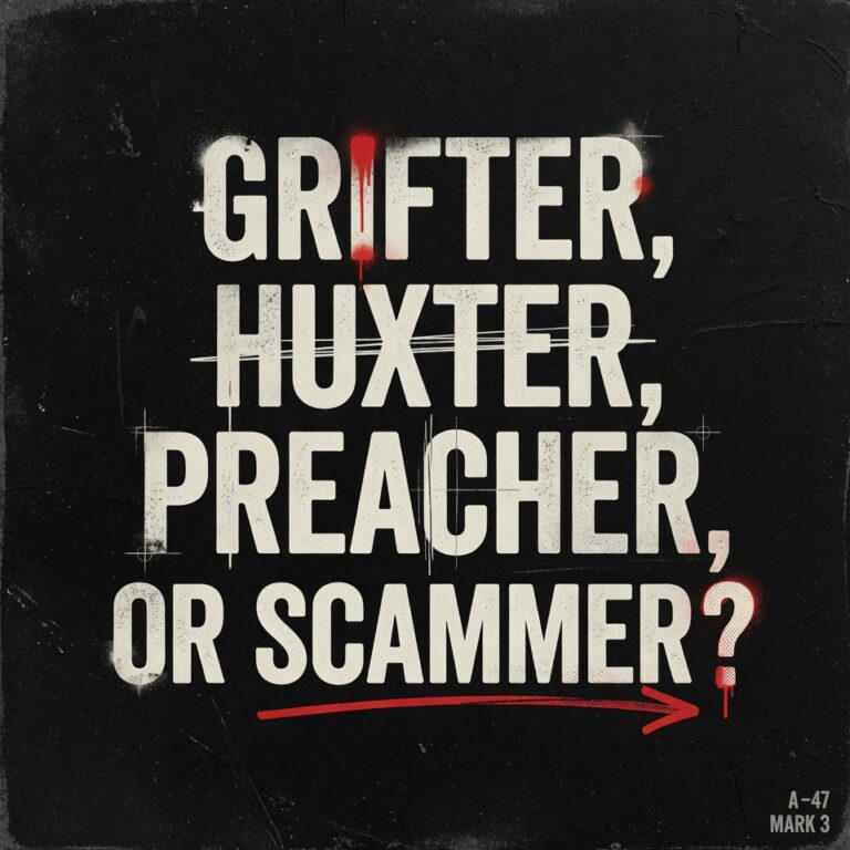 Grifter, Huckster, Preacher, or Scammer? (Part 1)